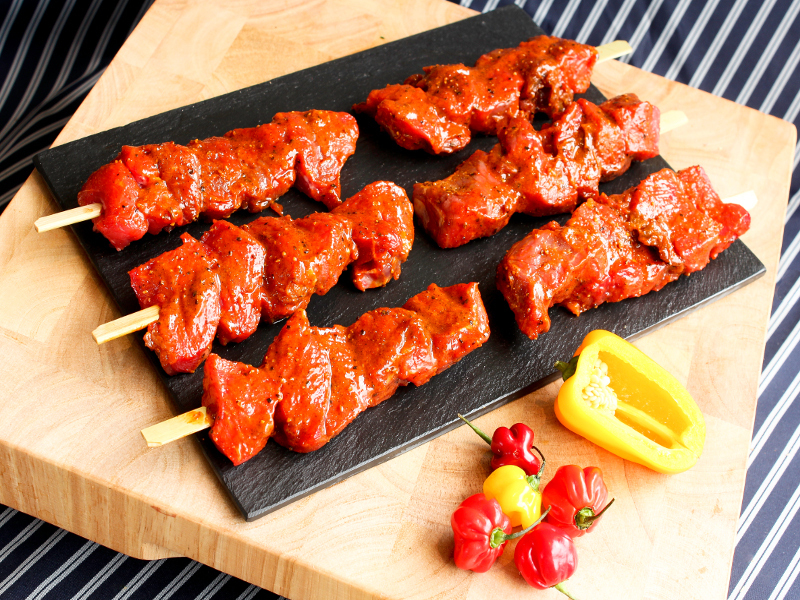 Sweet Chilli Rump Steak Kebabs